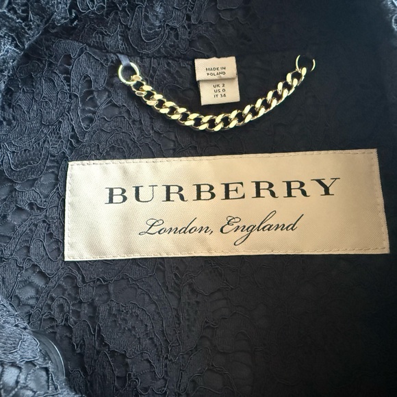 Burberry London floral lace black trench coat - Picture 8 of 11